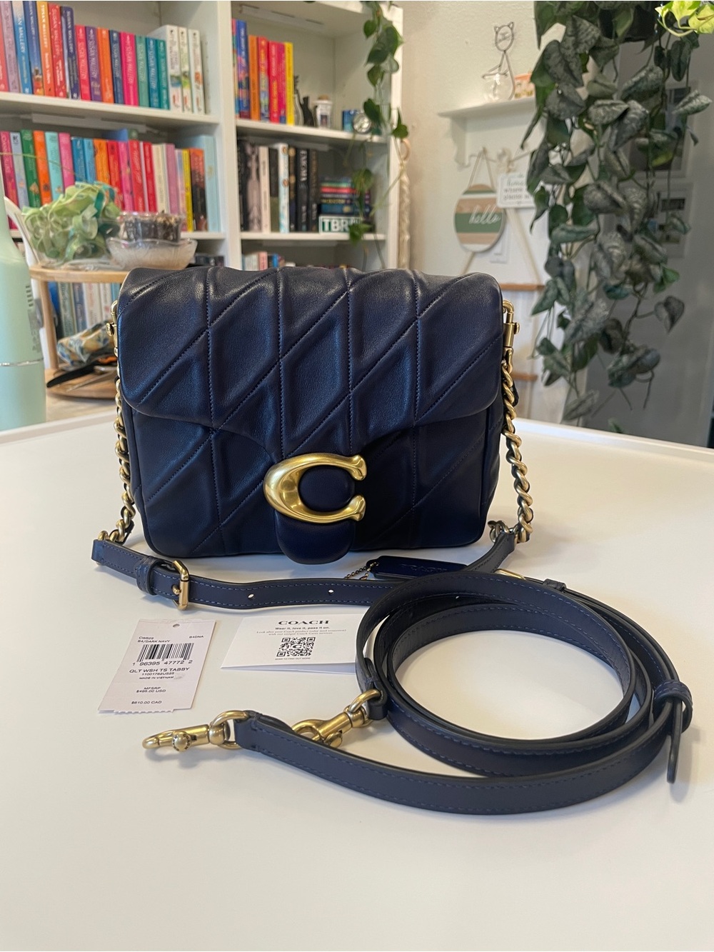 COACH Times Square Tabby Shoulder Bag with Quilting -NEW - dark navy
